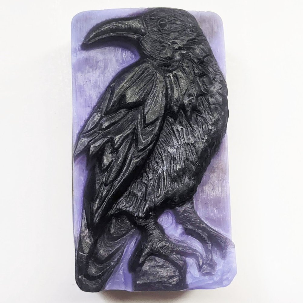 Gothic Raven Vegan Soap Bar Elderflower Scent Handmade - Picture 1 of 4